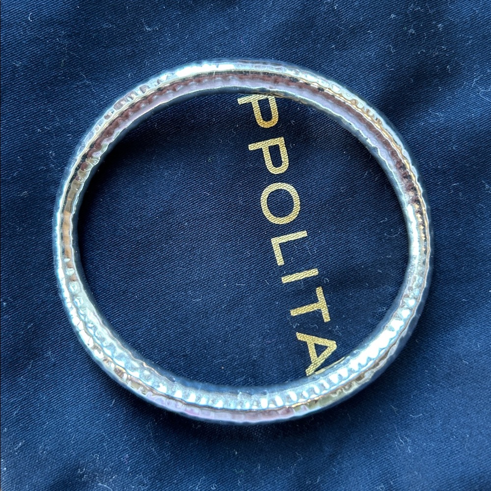 Ippolita Silver Hammered Bracelet 
Marks 925 Designer Signature